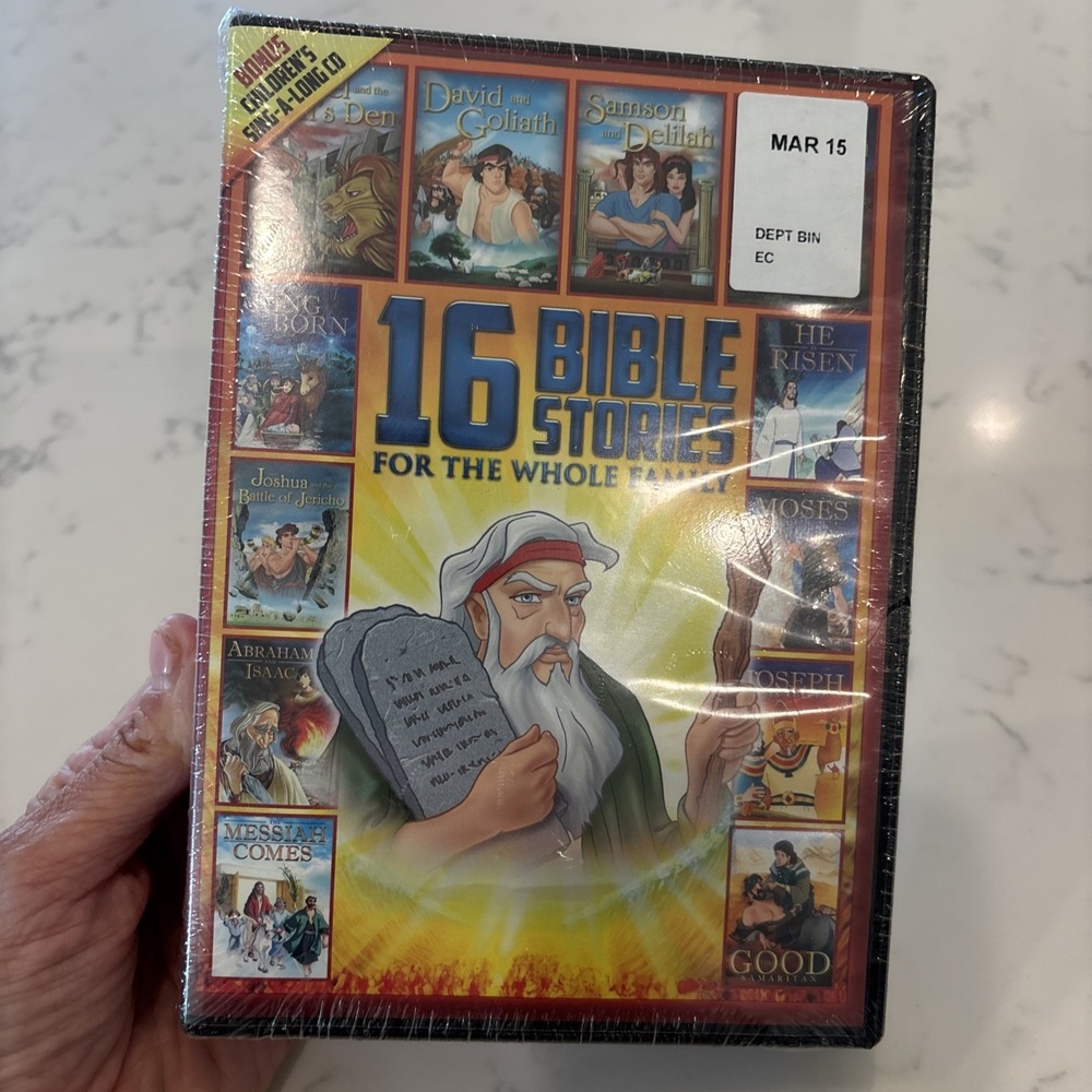 16 Bible Stories for The Whole Family 2 DVD Bonus Children's Brand New Sealed